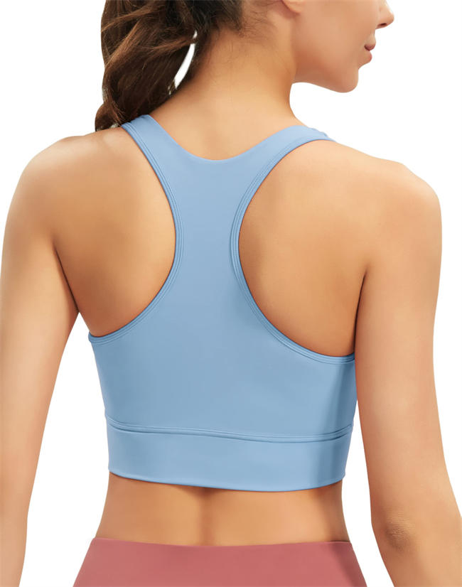 Women Racerback Padded Workout Tops Medium Support Crop Tops for Women